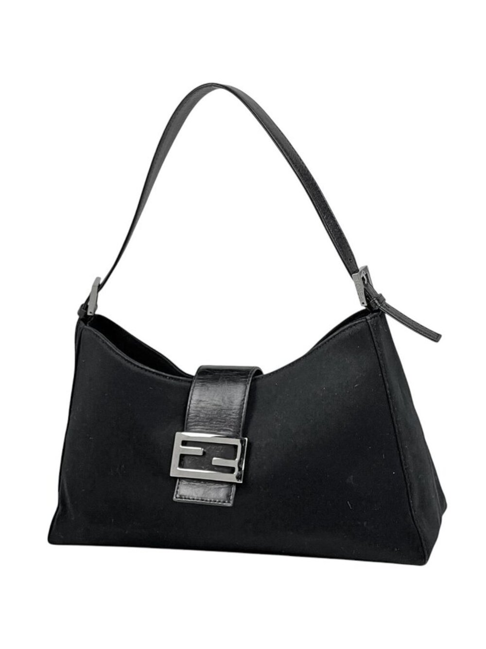 Fendi Handbag Zucca Logo Fabric Nero